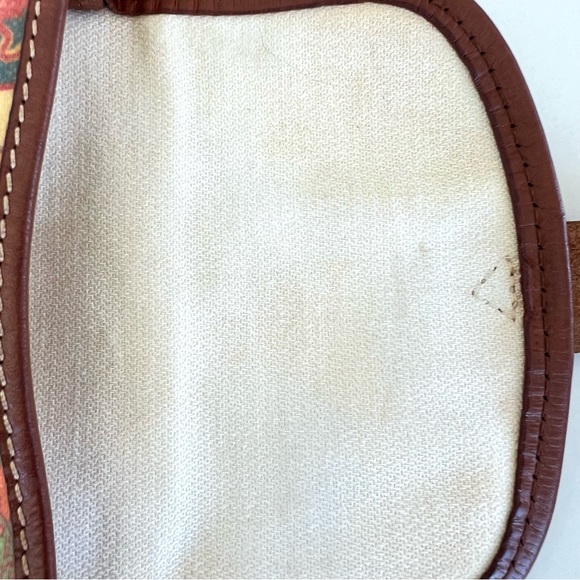 DOONEY & BOURKE Multicolor Coded Canvas Brown Leather Trim Convertible Crossbody - Picture 14 of 16